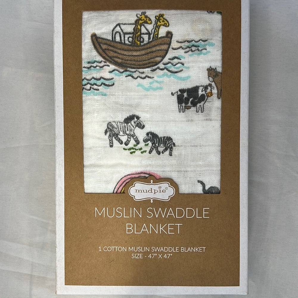 Mud pie muslin swaddle blanket